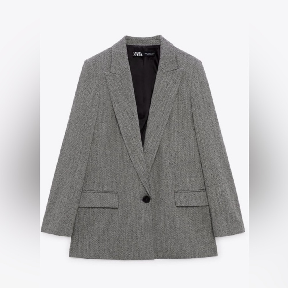 Zara Herringbone Blazer